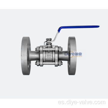 Válvula de bola de brida flotante de acero inoxidable de 3 piezas